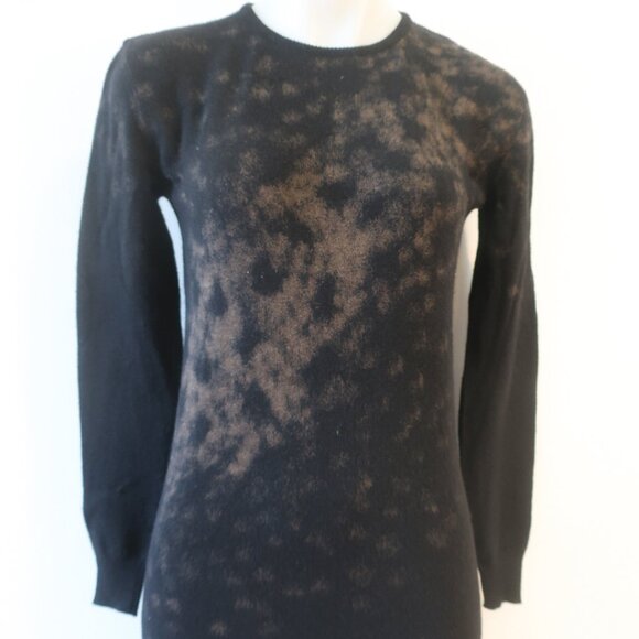 Womens Krizia Maglia Wool Angora Black Brown Tie Dye Midi Sweater Dress 40 US/XS - Picture 2 of 16